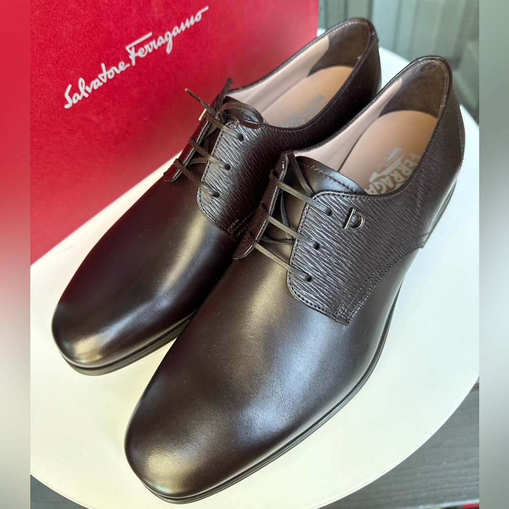 $750 FERRAGAMO Men’s Spencer Lace-Up Leather‎ Loafers Shoes